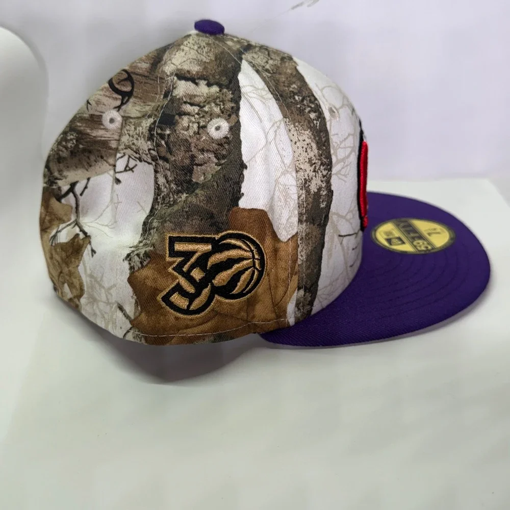 New Era Toronto Raptors Hat Mens 7 1/4 Purple RealTree Camo 59FIFTY Fitted NBA